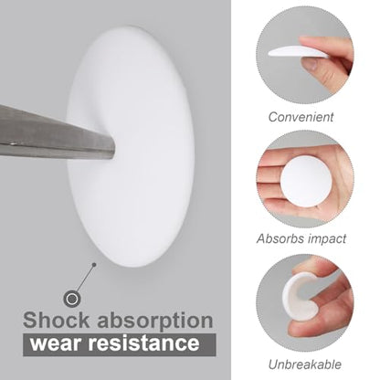 Door Stoppers for Wall, 8 Pack 2" Knob Protectors – Heavy-Duty Self-Adhesive, Quiet Anti-Slam, Covers Existing Holes & Prevents Wall Damage - color: White