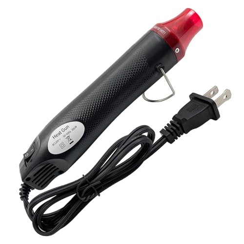 Mini Heat Gun, Portable Hot Air Gun Tool for DIY Crafts Heat Shrink Gun for Epoxy Resin, Embossing, Shrinking Wrapping Drying Paint Removing Stickers (Black) - color: Black
