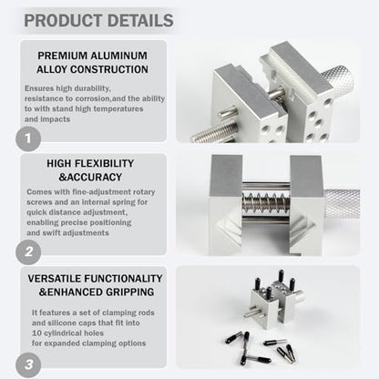 Precision Mini Vise for Hobbies & Crafts - Multi-Function Tabletop Bench Clamp for Model Building, Painting, Soldering, and Jewelry Making - Small Parts Holding Tool - style: Advanced Version