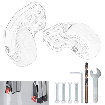 10940 Tip & Glide Wheel Kit Compatible with Little Gia-nt Ladders Without Wheels, Also for Multi-Position Ladders, Included Hrill bit, Wrench - Ladder Accessory