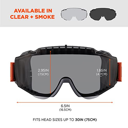 Ergodyne Skullerz Modi Protective OTG Safety Goggle, Indirect Venting, Anti Fog, Scratch Resistant - color: Smoke Lens