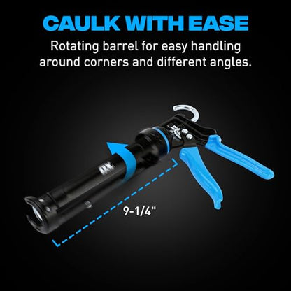 OX Pro 10 oz Heavy Duty Caulking Gun 12:1 Thrust Ratio - 10 oz Caulk Gun Manual Dispenser Sealant Adhesive - Pistola De Caulking - size: 10-ounce