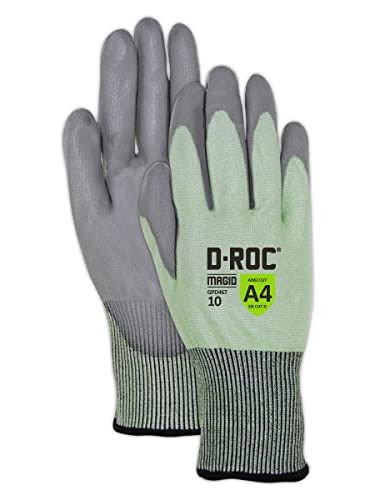 MAGID D-ROC ANSI A4 Touchscreen Compatible PU Coated Work Gloves, 1 Pair, Size 10/XL, GPD467 - size: 6/XS, style: 12 Pair