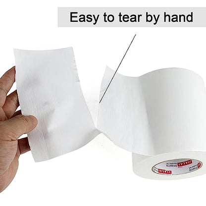 Wide Duct Tape, Industrial Grade 30Yards (90 ft) Wide 6'' Tape Duct, 9 Mil Heavy-Duty, Waterproof, Strong, Flexible, No Residue, for Crafts & Home Improvement (White, 6'' x 90ft) - color: White, size: 6'' x 90ft