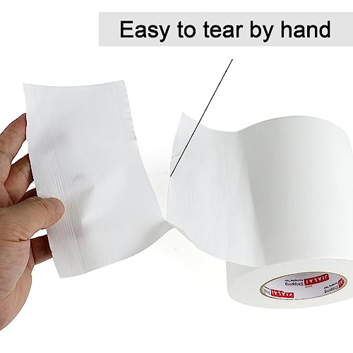 Wide Duct Tape, Industrial Grade 30Yards (90 ft) Wide 6'' Tape Duct, 9 Mil Heavy-Duty, Waterproof, Strong, Flexible, No Residue, for Crafts & Home Improvement (White, 6'' x 90ft) - color: White, size: 6'' x 90ft