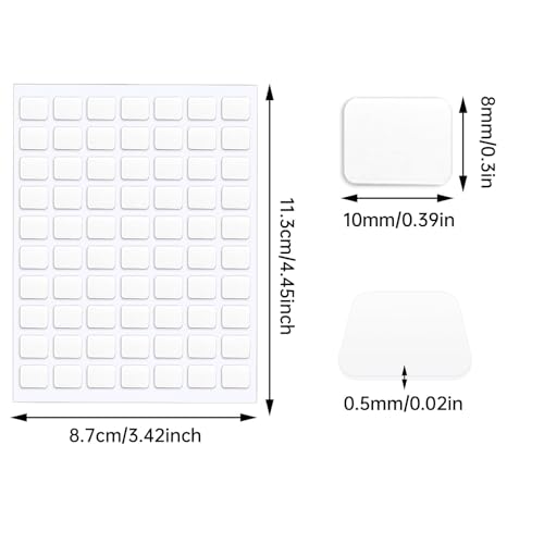 JANYUN 140 Pcs Double Sided Sticky Dots Removable Square Putty Clear Double Sided Tape for Crafts No Trace Sticky Tack Adhesive Tape (8 x 10 mm) - size: 0.31"x0.39" Square