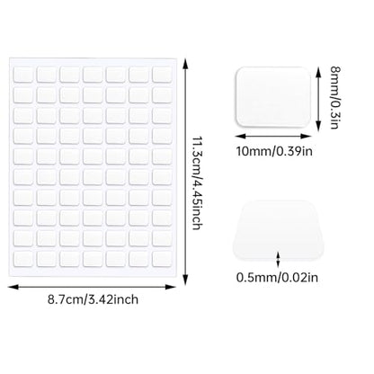 JANYUN 140 Pcs Double Sided Sticky Dots Removable Square Putty Clear Double Sided Tape for Crafts No Trace Sticky Tack Adhesive Tape (8 x 10 mm) - size: 0.31"x0.39" Square