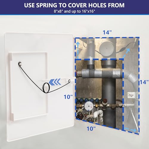EASY-EXS Access Panels Spring-Fit 14"x14" (External 16"x16") Square (SAP1414) for Drywall, celing, Electrical, Plumbing Hole Covers - size: 14"x14" - 1 Pcs