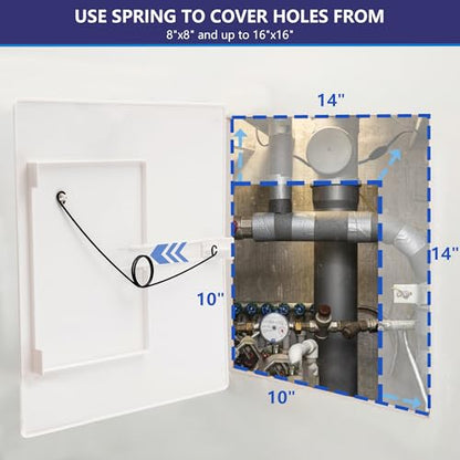 EASY-EXS Access Panels Spring-Fit 14"x14" (External 16"x16") Square (SAP1414) for Drywall, celing, Electrical, Plumbing Hole Covers - size: 14"x14" - 1 Pcs