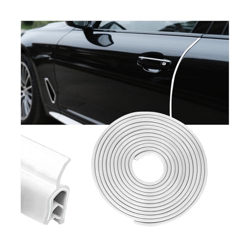 Osilly Car Door Protector Edge Guards, 33Ft Anti Collision U Shaped Automobile Door Seal Protector, No Glue Vehicle Exterior Edge Trim Protective Strip Accessories, Universal Fit (White) - color: White, size: 33Ft