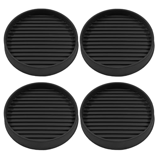 Bonsicoky 4 Pcs Non Slip Furniture Pads - 2 Inch Round Rubber Furniture Caster Cups with Anti-Sliding Floor Grip - Furniture Coasters for Couch Chair Feet - Black - size: Black, Diameter: 2"