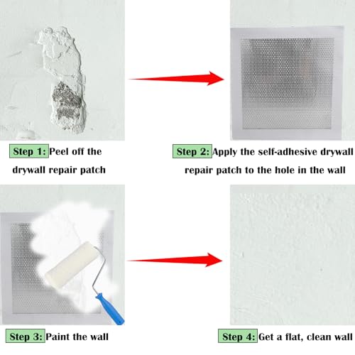 Alovexiong 3 Pcs 7.87 inch Drywall Repair Patch Kit for Large Holes Quick Fixes/Sheetrock Ceiling Drywall Plaster, Aluminum Wall Repair Patch