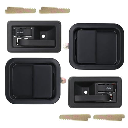 APPERFiT Exterior & Interior Door Handles w/Keepers Compatible with Jeep Wrangler TJ 2003-2006 with Full Doors Replaces 55176382AE 55176383AE 55176477AC 55176476AC - style: 2003-2006 Exterior & Interior Door Handle