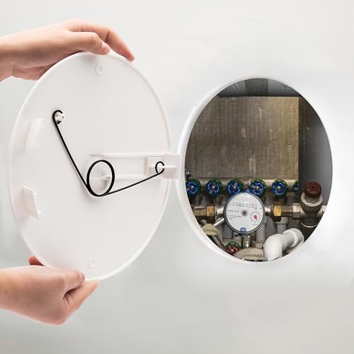 Easy-Exs 10" Round Access Panel for Ceiling and Wall - Adjustable from 6 to 9 inches - Ceiling Hole Cover - for Electrical, Plumbing, Cables, HVAC, Speaker and LED Holes - Durable Plastic Panel - size: Single Piece
