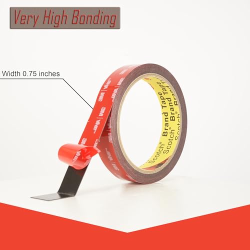 3M Double Sided Mounting Tape Heavy Duty Made of 3M 5925 Vhb 0.75"×10Ft Black Waterproof Foam Tape Strong Adhesive Strip Tape for Automotive Trim Insulation Strip Office Home Décor - size: 0.75" × 10 Ft