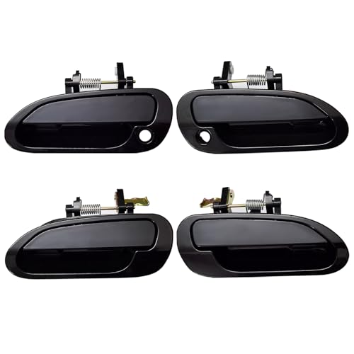 Set of 4 Exterior Door Handles Compatible with 1998-2002 Honda Accord, Replace# 72180S86K12, 72140S86K12, 72680S86K11, 72640S86K11, Smooth Black - color: 4PCS Exterior Door Handles