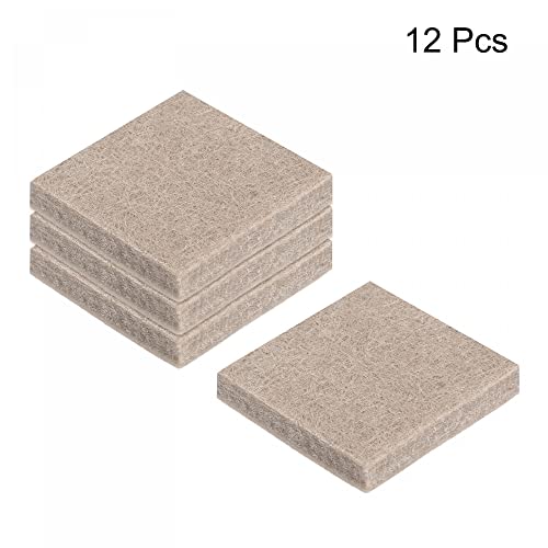uxcell Felt Furniture Pads Self Adhesive Square Furniture Felt Pads, Anti Scratch Floor Protectors for Furniture Legs Hardwood Floor 1 Inch x 1 Inch Beige 12pcs - size: 1 Inch x 1 Inch