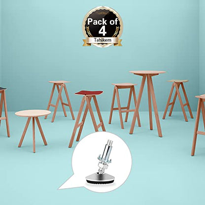 4 Set M10 Swivel Adjustable Leveling Feet, Heavy Duty Height Adjuster Furniture Leveler Foot with T Nut, Screw on Cabinet Table Chair Self Levelers Leg - 2" Base Dia & 2" Bolts Length - Silver - style: Silver Swivel Leg Levelers