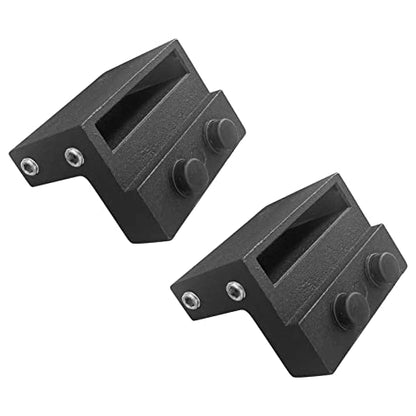 2PCS Barn Door Stopper for Sliding Barn Door Flat Track, Perfect Replacement Sliding Door Hardware Accessories, Black (Fit for Track: Width: 1-7/16 in-1-5/8 in, Thickness: 1/4 in)