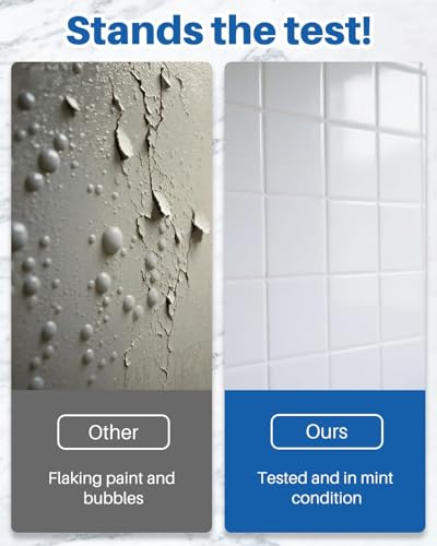 Tile Paint, 17oz Tub and Tile Paint Refinishing Kit with Tools, Easy to Use for Countertop Bathroom Bathtub Kitchen Sink, Semi-Gloss White, Low Odor，25-30sq.ft - size: 17.3 Fl Oz (Pack of 1)