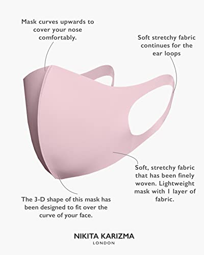 KARIZMA Styling Essentials Cloth Face Mask. 4 Buttery Soft Masks Washable Fabric. (Classic) Pink, Soft Grey, Blue and Black Face Mask Reusable. Fabric Face Mask 4 Pieces - color: Multi