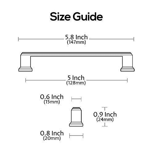 Alzassbg 10 Pack Brushed Black Nickel Cabinet Pulls, 5 Inch(128mm) Hole Center Cabinet Handles Kitchen Pulls for Cabinets and Drawer AL3071BBN - color: Brushed Black Nickel, size: 5" Hole Center