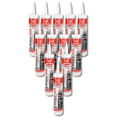 Red Devil 0750 Kitchen & Bath Stain Block Sealant, 12-Pack, White, 12 Pack - color: White, size: 12 Pack, style: 10.1 oz.