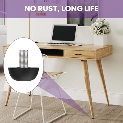 M8 Adjustable Furniture Leg, 304 Stainless Steel Furniture Feet, 8mm x 1.25 Screw-in Leveling Feet with Nuts, Outdoor Patio Furniture Legs Leveler for Table, Chair, Desk, Cabinet (8Set) - size: 8 SET + Nut