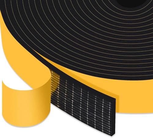 Weather Stripping Strong Adhesive 1 inch x 1/8 inch Weather Stripping Door Seal Closed Cell Foam Insulation Tape for Window and Doors,Total 16.5Feet (16.5Ft x 1 Roll) - size: 1 inch x 1/8 inch x 16.5Ft