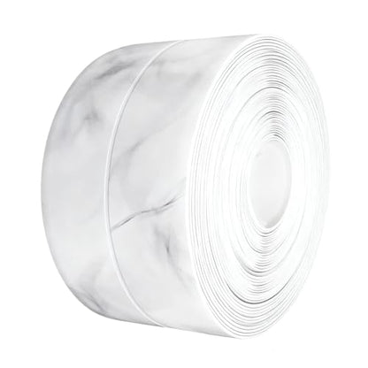 Kitchen & Bath Tape Caulk Strip, 1.5 Inch 10.5 Ft PVC Self Adhesive Waterproof Caulking Sealing Tape, Decorative Sealant Trim for Kitchen Sink Toilet Bathroom Shower and Bathtub (CloudMarble3.2M) - style: CloudMarble3.2M