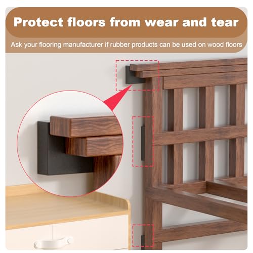 Headboard Stoppers，25Pcs Furniture Pads，10Pcs(0.6" Thick) + 15Pcs(0.2" Thick) EVA Foam Headboard Stoppers for Wall, from Chair BackFurniture Bed to Prevent Sliding BumpersGap Filler, Protect Walls. - size: black