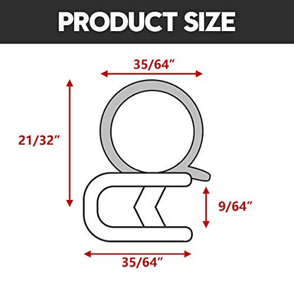 20FT Car Door Weather Strip with Top Bulb, PVC Plastic Trim with EPDM Rubber Seal, for Automotive, Boats, RVs, Trucks & Home Applications