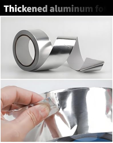 Aluminum Foil Tape 2" x 100' Silver, 4mil Thick, Heavy Duty, High Temp, HVAC Tape - size: 2inch x 100 feet x 4mil