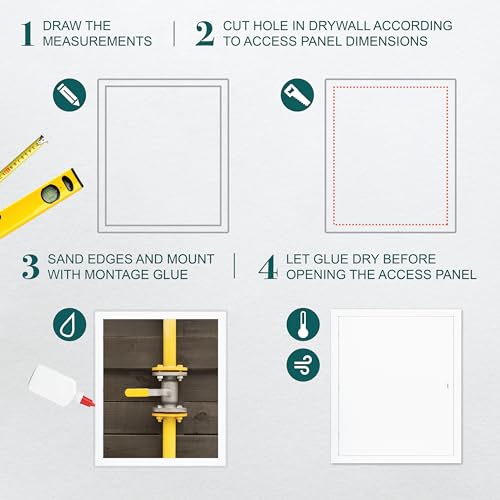 16" x 20" White Metal Access Panel - Wall Access Panel for Drywall - Hidden Wire Cover for Wall Covering Panels - Plumbing, Electricity, Heating Alarm, Bathroom, Dry Wall Hole Cover - size: 16" X 20"