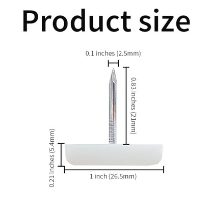 24pcs Nail on Furniture Glides 1 Inch (26.5mm) Diameter Nylon White Chair Leg Floor Protectors Furniture Sliders Pads Table Foot Gliders for Hardwood Carpet and Tile Floors