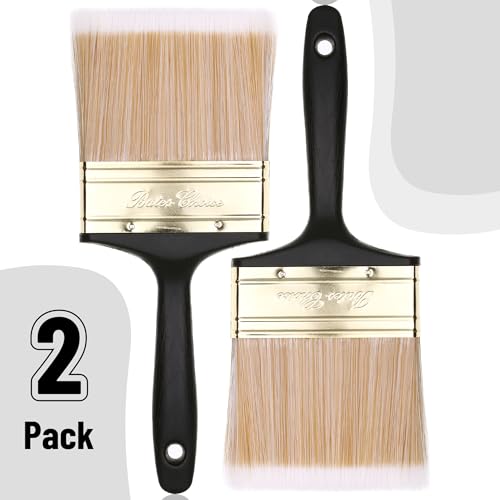 Bates- Deck Stain Brush, 2 Pack, 4 Inch, Soft Tip Wood Stain Brushes for Wood, Brass Plated Steel Ferrule, Ergonomic Handle - size: 4 Inch, 2 Pack