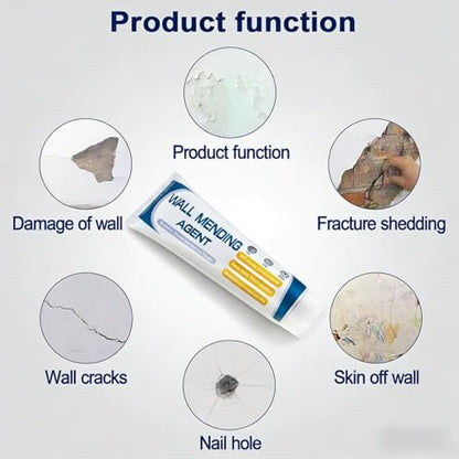 Wall Mending Agent Repair Kit with Scraper Nozzle Extender, 2026 New Drywall Hole Repair Kit, Efficient Wall Repair Paste Filler for Holes & Cracks, Nail Holes, Dents & Small Damage, 5.3oz (5 Pack) - color: 5 Pack