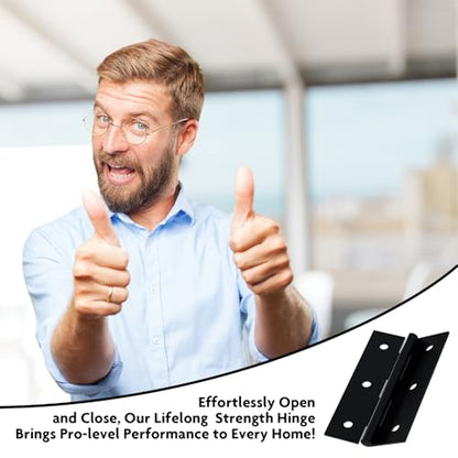 LEIFENY 24 Pack 1.5 inch Black Door Hinges, Small Hinge Hardware for Doors, Cabinets, DIY Projects (Screws Included) - size: 1.5 Inch