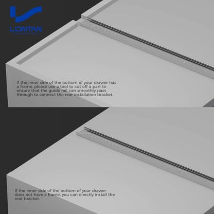 LONTAN Center Mount Drawer Slides Heavy Duty Bottom Mount for Cabinet and Dresser，Not Compatible with Side Mount，20 Inch, 5 Pcs - size: 20 Inch