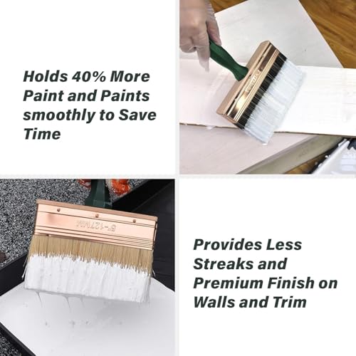 7 Inch Paint Brush, Quick Deck Brush with Threaded Handle for Extension Use, Paint Brushes for Walls, Stain Brushes for Wood, Fence and Furniture - color: 7 Inch