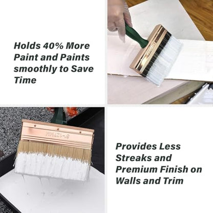 7 Inch Paint Brush, Quick Deck Brush with Threaded Handle for Extension Use, Paint Brushes for Walls, Stain Brushes for Wood, Fence and Furniture - color: 7 Inch