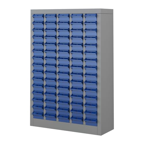 Yeeoy 75 Drawers Parts Cabinet, Bolt and Nut Tool Storage Cabinet, Steel Parts Organization Shelves with ABS Material Drawer & Labels for Tool Hardware Storage, Grey - size: 75 Drawers