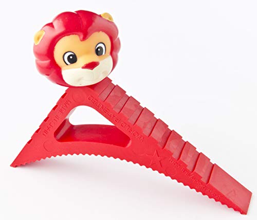 Pekasa Kids Door Stopper, Award Winning Design Heavy Duty Rubber Door Stops, Works on Any Floor Surface and Any Door Type, Fun Door Wedge Stop for Kids Room, Play Room or Family Room (Red Lion) - color: Red Lion