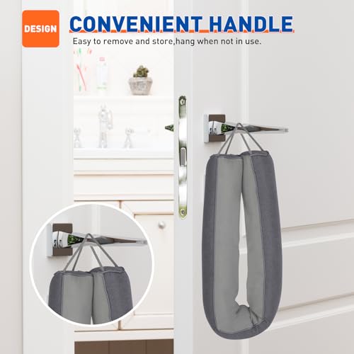 MAGZO Door Draft Stopper 30 Inches, Weighted Triangular Door Snake for Winter Noise Blocker with Hook Loops,Gray - size: 30 inches