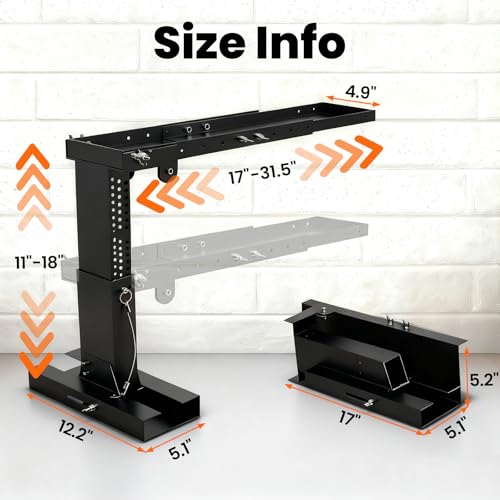 Adjustable Foldable Ladder Leveler for Stairs, 500LB Capacity, Fits Foot Spacing <30", Height 11-18", Length 17-31.5", Durable & Stable Platform for Safe Use (Black) - color: Black