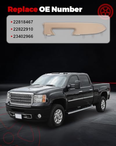22818467 Front Left Driver Side Armrest Repair Kit Compatible with 2010-2014 Silverado 1500 2500HD 3500HD Sierra 1500 2500 HD 3500 HD Door Panel with Release Handle Below Armrest - Tan - size: 22818467