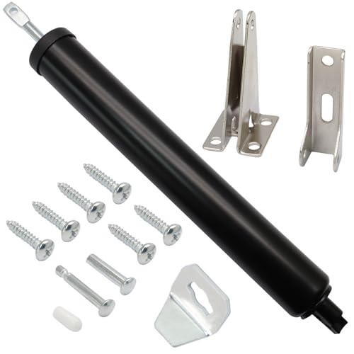 Storm Door Closer Kit with Pneumatic Closer & Latch Set, Complete Screen and Storm Door Hardware Repair Kit, Adjustable Closing Speed (Black) - size: Black - 1 Pack