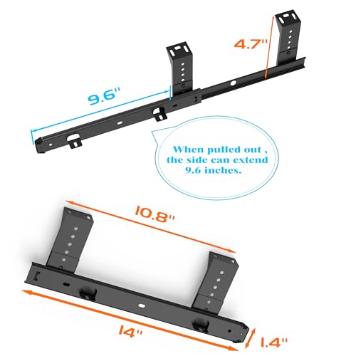 FRMSAET Heavy Duty 12/14/16/18 inches Thickness Steel Construction Ball Bearing Keyboard Slides Keyboard Drawer Slides Tray Accessories Cabinet Furniture Hardware Rails (14 inches, Black) - color: Black, size: 14 Inch