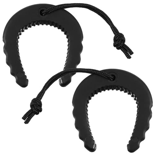 2Pcs Rubber Doors Stopper with Nylon Paracord Attachments for Easy Grab Access First Responder Doors Stop Door Jam Door Wedge Stopper Police Law Enforcement Tool, Black