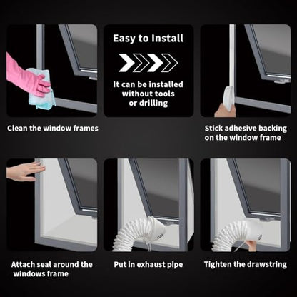 157"/400CM Portable AC Window Seal Kit - Air Conditioner Window Seal for Window Air Conditioner & Dryer, Waterproof Window Seal Kit, Easy Install for Push Out Windows - size: 400CM (157")
